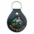 Jacaru 6403 Keyring Round with Opal, Leather
